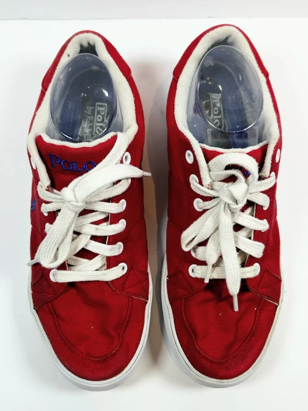 Polo By Ralph Lauren Red Humberto Canvas Sneakers Men's Sizez 9.5D Preppy Casual